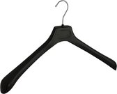 De Kledinghanger Gigant - 130 x Mantel / kostuumhanger kunststof zwart met schouderverbreding, 48 cm