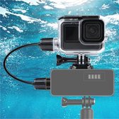Voor GoPro HERO9 Zwart 30m Opladen Waterdichte Behuizing Case met Gesp Basic Mount & Schroef