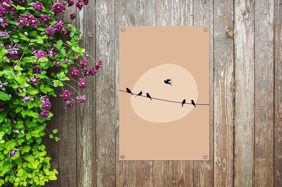 Décoration de jardin Pastel - Vogels - Beige - 40x60 cm - Affiche de jardin - Toile de jardin