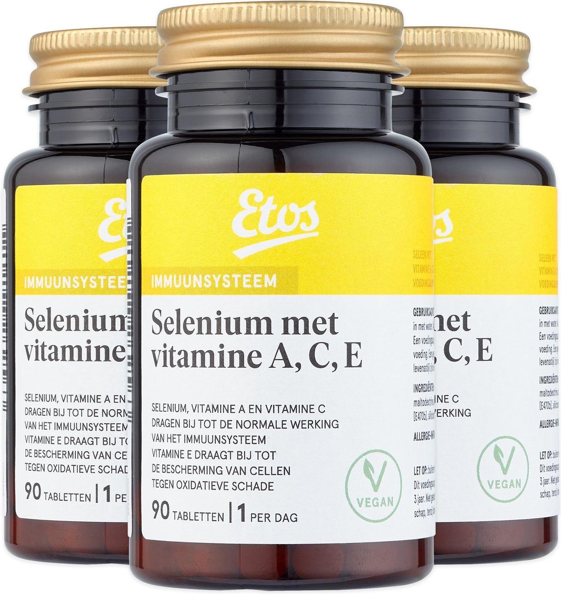 Vergelijkbaar de elite Evolueren Etos Selenium- Vitamine A, C, E - - 270 tabletten - (3 x90) | bol.com