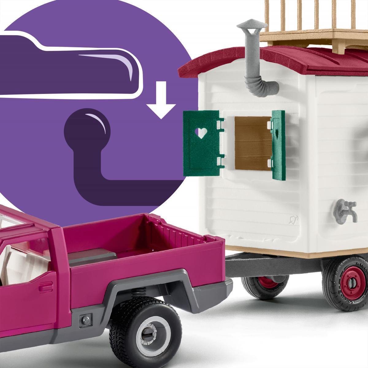 schleich HORSE CLUB - Woonwagen voor geheime club-bijeenkomsten - Kinderspeelgoed voor Jongens en Meisjes - 5 tot 12 jaar - 42593 — afbeelding 6