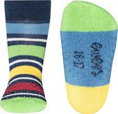 Ewers antislip sokken gestreept blauw groen geel rood - LAATSTE MAAT 17-18