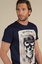 DEELUXE T-shirt met skull print CLEM Navy