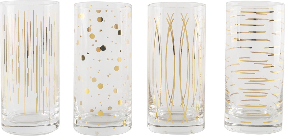 Mikasa Glazenset Mikasa 468 Ml Transparant/goud 4 Stuks