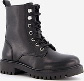 Hush Puppies leren meisjes veterboots - Zwart - Maat 36
