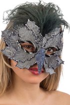 Carnival Toys Half Gezichtsmasker Glitterblad Textiel Grijs