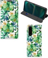 GSM Hoesje Sony Xperia 5 III Bookcase Cover Orchidee Groen