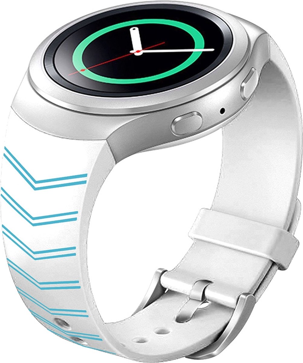 By Qubix - Compatible Samsung bandje - Geschikt voor Samsung Gear S2 sport bandje - Wit