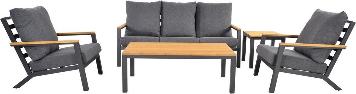 Lesli Living Salon lounge Donnan - aluminium - gris