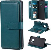 Voor Huawei Y9a Multifunctionele Magnetische Koperen Gesp Horizontale Flip Effen Kleur Lederen Case met 10 Kaartsleuven & Portemonnee & Houder & Fotolijst (Donkergroen)