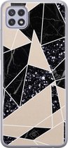 Samsung A22 5G hoesje siliconen - Abstract painted | Samsung Galaxy A22 5G case | zwart | TPU backcover transparant