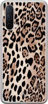 OnePlus Nord CE 5G hoesje siliconen - Luipaard print bruin | OnePlus Nord CE case | Bruin/beige | TPU backcover transparant