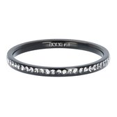 iXXXi JEWELRY - Vulring - Zirconia steentjes ring Cristal - Zwart - 2mm - Maat 19