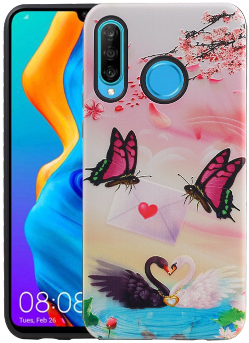 Vlinder Design Hardcase Backcover - Hoesje Geschikt voor Huawei P30 Lite / Nova 4E