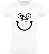 Fiets Smile Dames t-shirt | wielrennen | wielrenfiets | mountainbike | fietsen | tour de france | Wit