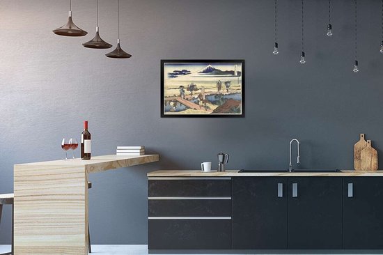 Photo encadrée - Nakahara dans la province de Sagami - Peinture de Katsushika Hokusai cadre photo noir 60x40 cm - Affiche encadrée (Décoration murale salon / chambre)