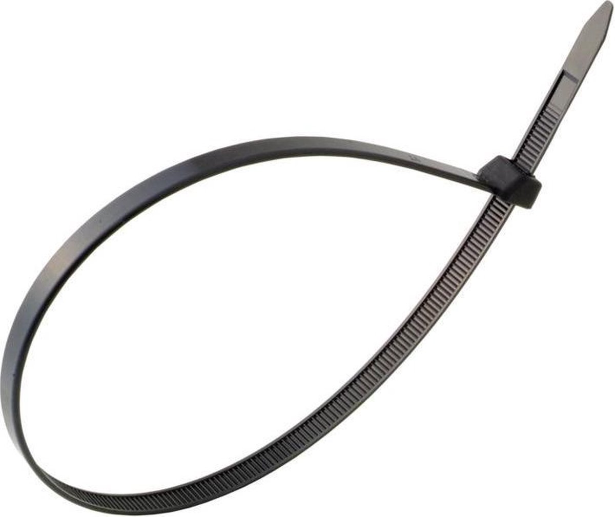Profile Tie wraps - 7,6x300mm - 100 stuks - Vorst & UV Bestendig - Kabelbinders - Zwart
