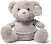 knuffelbeer met shirt junior 25 cm polyester grijs