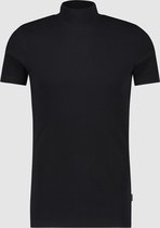 Purewhite -  Heren Slim Fit    T-shirt  - Zwart - Maat XS