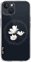 Casetastic Apple iPhone 13 Hoesje - Softcover Hoesje met Design - Line Art Flower Print