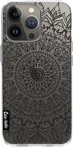Casetastic Apple iPhone 13 Pro Hoesje - Softcover Hoesje met Design - Black Mandala Print