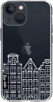 Casetastic Apple iPhone 13 mini Hoesje - Softcover Hoesje met Design - Amsterdam Canal Houses White Print