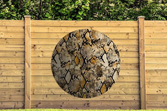 Garden Circle Animal Print - Or - Serpent - 150x150 cm - Affiche de Jardin Ronde - Extérieur