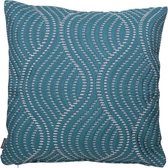 Hoyz | Kussen Burton Stitch Turquoise | 45 X 45 | Sierkussen Voor Woonkamer Of Slaapkamer