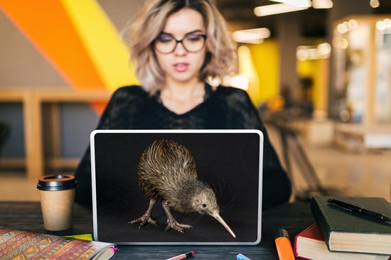 Sticker pour ordinateur portable - 14 pouces - Kiwi - Vogel - Zwart