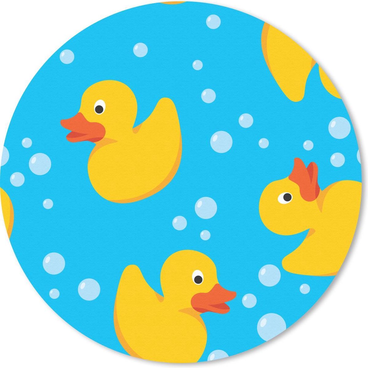 Muismat rond 30x30 cm - Mousepad Badeendjes - Water - Patronen - Ronde muismatten