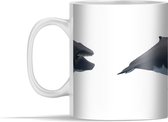 Mok - Illustratie van een zwarte bultrug - 350 ml - Beker