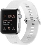 By Qubix Siliconen bandje met motief - Wit - Geschikt voor Apple Watch 38mm - 40mm - 41mm - Compatible Apple watch bandje - smartwatch bandje