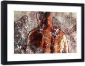Foto in frame , Abstracte Silhouette van een man , 120x80cm ,  Multikleur , wanddecoratie , Premium print