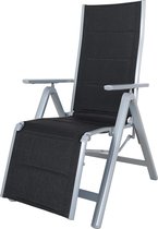 ligbed -Zinaps gestoffeerd, vouwbare hoge achterstoel / ligstoel / voetenbankjes (WK 02130)