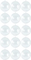 15x Transparante hobby/DIY kerstballen 8 cm - Knutselen - Kerstballen maken hobby materiaal/basis materialen