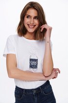 Only T-shirt Onlkita Life Reg S/s City Top Box J 15242233 White/coolness Dames Maat - L