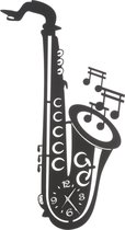 Arti - Mestieri - klok - metalen - wandklok - saxofoon - zwart - Italiaans - Design