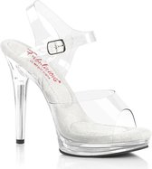 Fabulicious - GLORY-508 Sandaal met enkelband - US 9 - 39 Shoes - Transparant/Wit