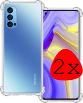 OPPO Reno 4 Pro Hoesje Silicone Shock Case - OPPO Reno 4 Pro 5G Case Transparant Siliconen Hoes Shock Proof - OPPO Reno 4 Pro Hoes Cover 5G Versie - Transparant - 2 Stuks