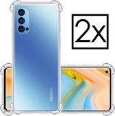 OPPO Reno 4 Pro Hoesje 5G Versie Transparant Cover Silicone Shock Case Siliconen Hoes - 2x