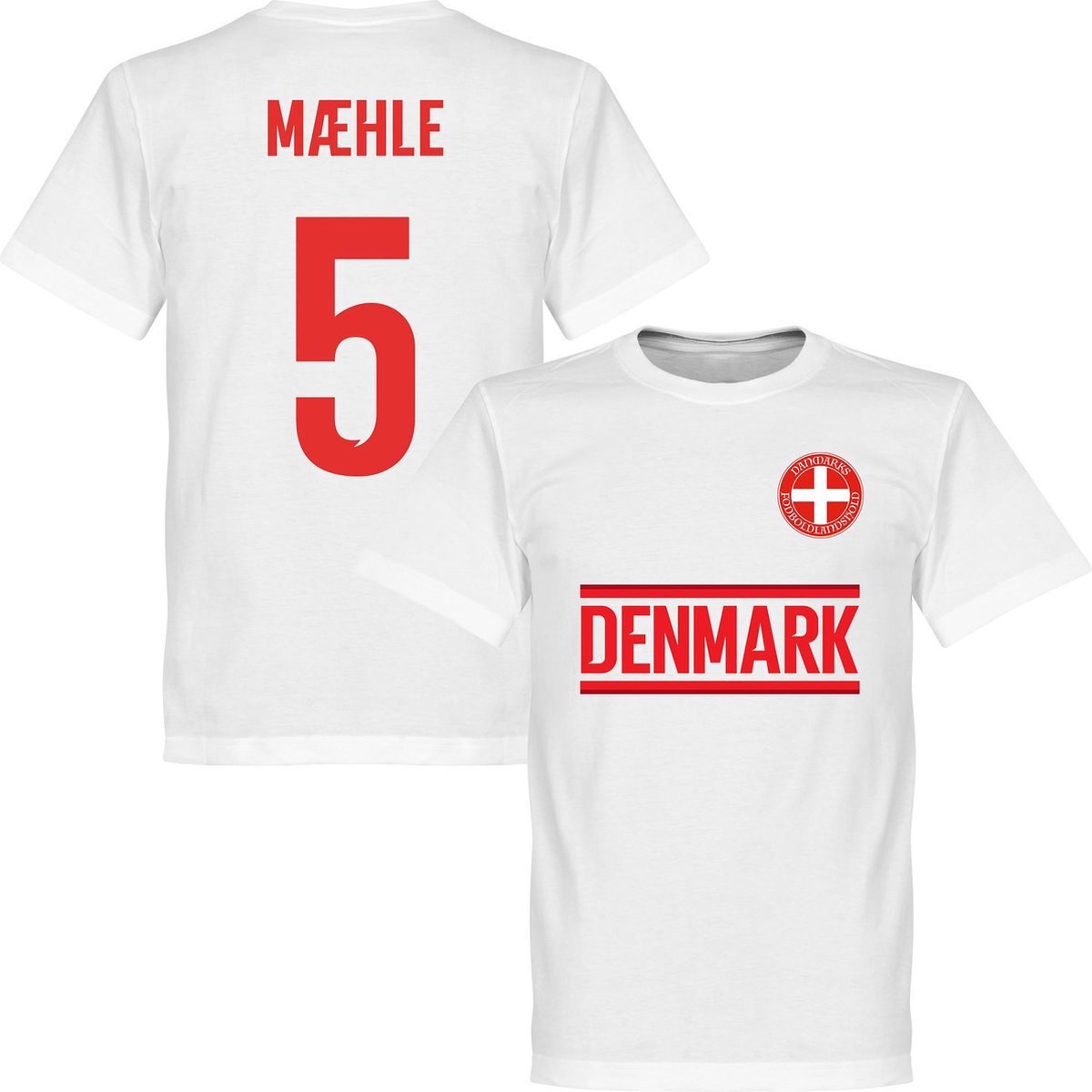 Denemarken Maehle 5 Team T-Shirt - Wit - Kinderen - 152