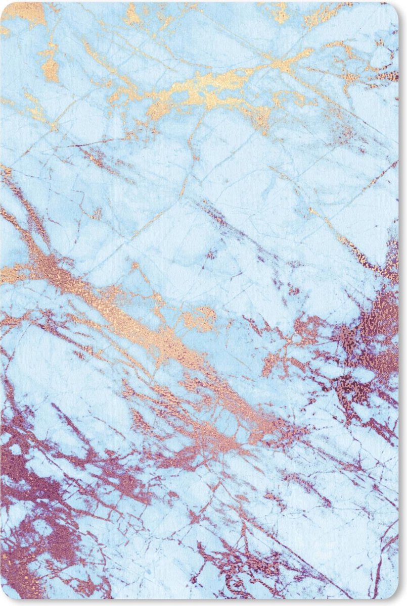 Muismat - Mousepad - Marmer - Goud - Paars - Blauw - 40x60 cm - Muismatten