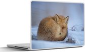 Laptop sticker - 14 inch - Amerika - Vos - Sneeuw - 32x5x23x5cm - Laptopstickers - Laptop skin - Cover