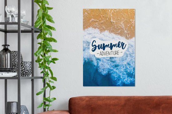 Tableau sur toile Plage - Été - Dicton - 40x60 cm - Décoration murale