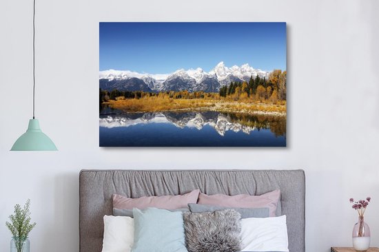 Toile Peinture Amérique - Berg - Reflet - 180x120 cm - Décoration murale XXL