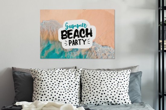 Toile Peinture Été - Plage - Proverbes - 60x40 cm - Décoration murale