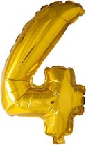 folieballon Cijfer 4 102 cm goud