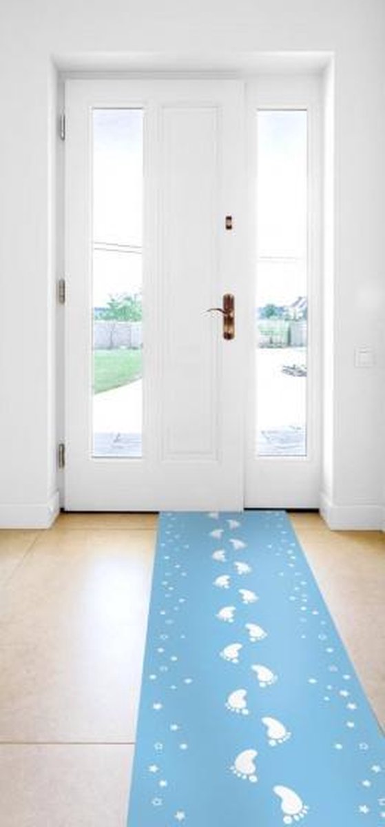 Afbeelding van product Merkloos / Sans marque  geboorteloper baby jongens 250 x 50 cm blauw