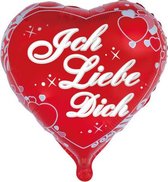 folieballon 'Ich Liebe Dich' hartvorm 45 cm rood/ wit