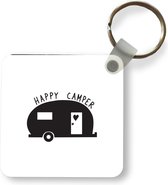 Sleutelhanger - Uitdeelcadeautjes - Happy camper - Spreuken - Quotes - Plastic